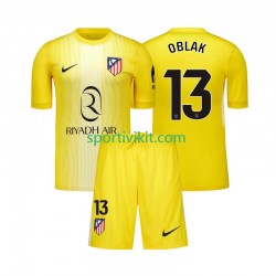 Completo da calcio Bambini Atlético Madrid Portiere Jan Oblak 13 Maglia Prima 2025-2026 Manica Corta