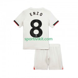 Completo da calcio Bambini Chelsea Enzo Fernandez 8 Maglia Seconda 2025-2026 Manica Corta