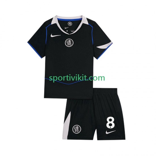 Completo da calcio Bambini Chelsea Enzo Fernandez 8 Maglia Terza 2025-2026 Manica Corta
