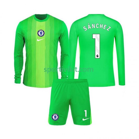 Completo da calcio Bambini Chelsea Portiere Robert Sanchez 1 Maglia Seconda 2025-2026 Manica Lunga Completo da calcio Bambini Chelsea Portiere Robert Sanchez 1 Maglia Seconda 2025-2026 Manica Lunga