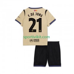 Completo da calcio Bambini FC Barcelona Frenkie de Jong 21 UCL Maglia Seconda 2025-2026 Manica Corta