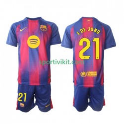 Completo da calcio Bambini FC Barcelona Frenkie de Jong 21 Maglia Prima 2025-2026 Manica Corta