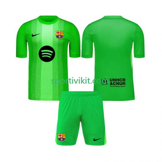 Completo da calcio Bambini FC Barcelona Portiere Maglia Prima 2025-2026 Manica Corta Completo da calcio Bambini FC Barcelona Portiere Maglia Prima 2025-2026 Manica Corta