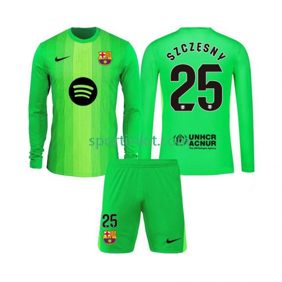 Completo da calcio Bambini FC Barcelona Portiere Szczesny 25 Maglia Prima 2025-2026 Manica Lunga Completo da calcio Bambini FC Barcelona Portiere Szczesny 25 Maglia Prima 2025-2026 Manica Lunga