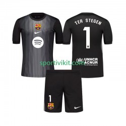 Completo da calcio Bambini FC Barcelona Portiere Ter Stegen 1 Maglia Terza 2025-2026 Manica Corta