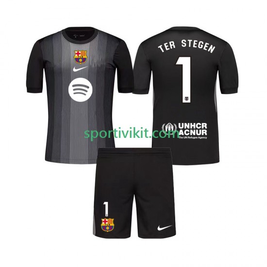 Completo da calcio Bambini FC Barcelona Portiere Ter Stegen 1 Maglia Terza 2025-2026 Manica Corta Completo da calcio Bambini FC Barcelona Portiere Ter Stegen 1 Maglia Terza 2025-2026 Manica Corta