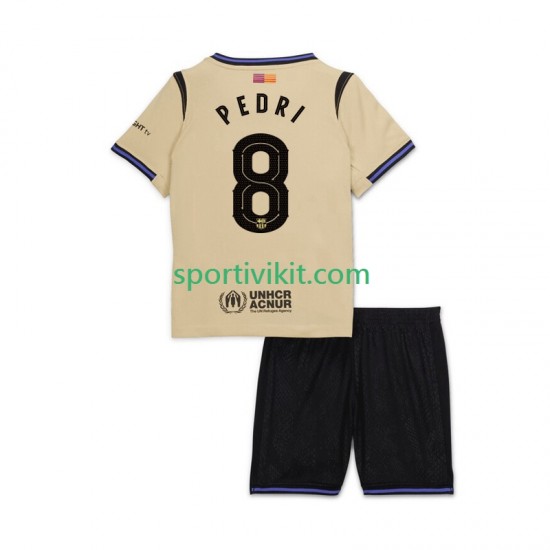 Completo da calcio Bambini FC Barcelona Pedri 8 UCL Maglia Seconda 2025-2026 Manica Corta