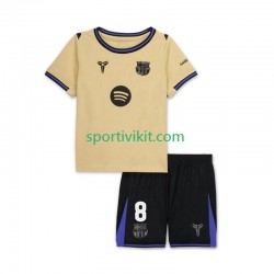 Completo da calcio Bambini FC Barcelona Pedri 8 UCL Maglia Seconda 2025-2026 Manica Corta