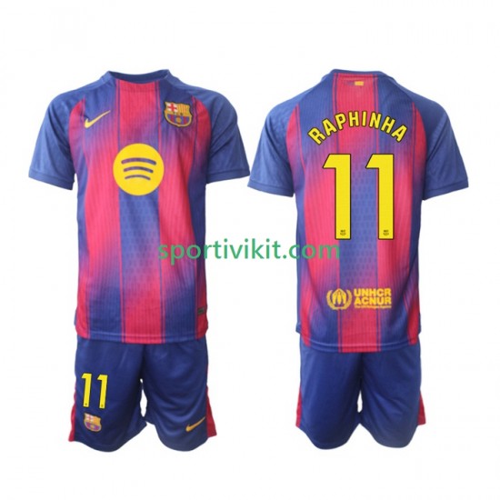 Completo da calcio Bambini FC Barcelona Raphinha 11 Maglia Prima 2025-2026 Manica Corta Completo da calcio Bambini FC Barcelona Raphinha 11 Maglia Prima 2025-2026 Manica Corta