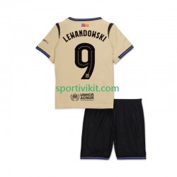 Completo da calcio Bambini FC Barcelona Robert Lewandowski 9 UCL Maglia Seconda 2025-2026 Manica Corta