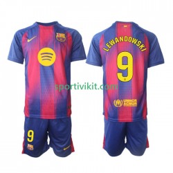Completo da calcio Bambini FC Barcelona Robert Lewandowski 9 Maglia Prima 2025-2026 Manica Corta