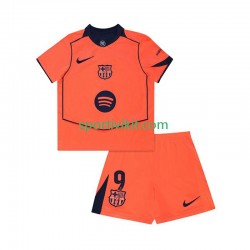 Completo da calcio Bambini FC Barcelona Robert Lewandowski 9 UCL Maglia Terza 2025-2026 Manica Corta