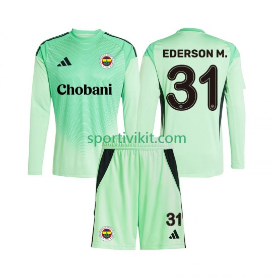 Completo da calcio Bambini Portiere Fenerbahce Ederson Moraes 31 Maglia Seconda 2025-2026 Manica Lunga