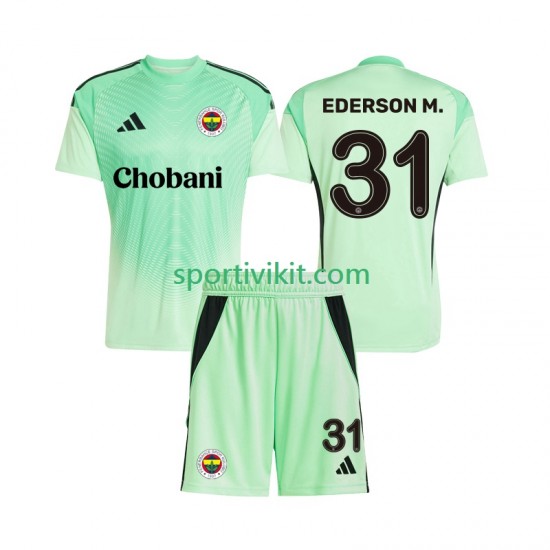 Completo da calcio Bambini Portiere Fenerbahce Ederson Moraes 31 Maglia Seconda 2025-2026 Manica Corta Completo da calcio Bambini Portiere Fenerbahce Ederson Moraes 31 Maglia Seconda 2025-2026 Manica Corta