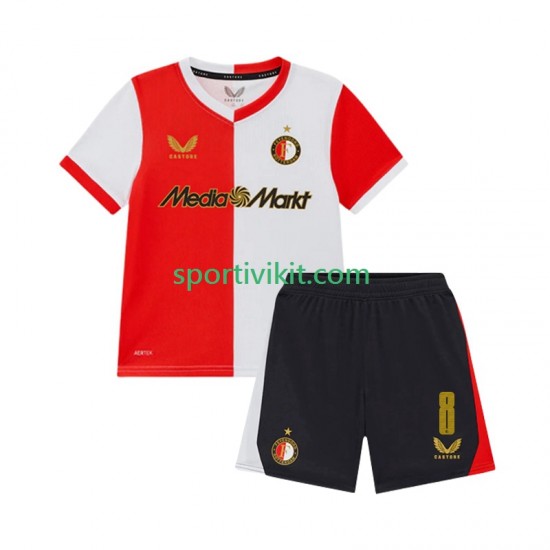 Completo da calcio Bambini Feyenoord Rotterdam Quinten Timber 8 Maglia Prima 2025-2026 Manica Corta