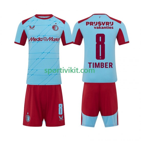 Completo da calcio Bambini Feyenoord Rotterdam Quinten Timber 8 Maglia Terza 2025-2026 Manica Corta