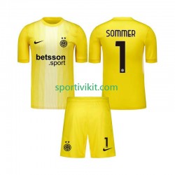 Completo da calcio Bambini Inter Milan Portiere Yann Sommer 1 Maglia Seconda 2025-2026 Manica Corta