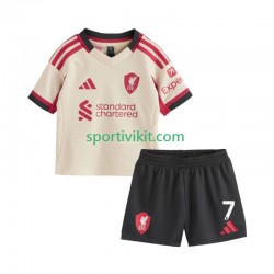 Completo da calcio Bambini Liverpool Florian Wirtz 7 Maglia Seconda 2025-2026 Manica Corta