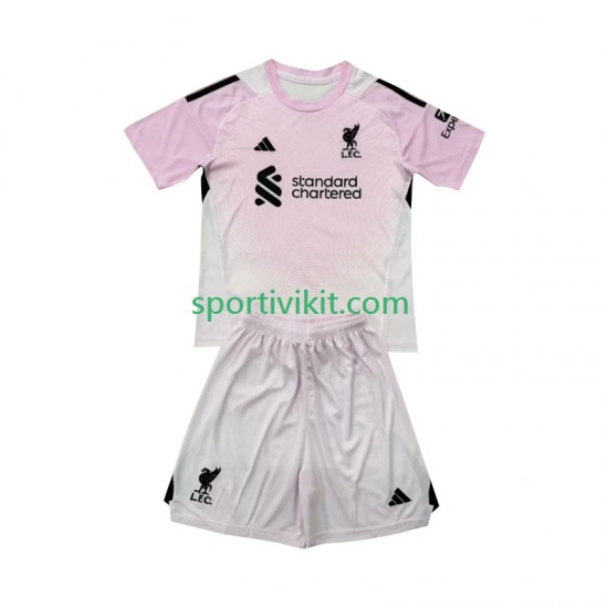 Completo da calcio Bambini Liverpool Portiere Maglia Terza 2025-2026 Manica Corta Completo da calcio Bambini Liverpool Portiere Maglia Terza 2025-2026 Manica Corta