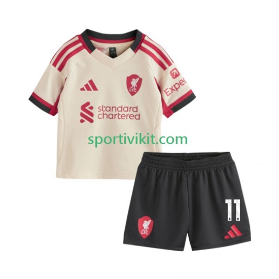Completo da calcio Bambini Liverpool Mohamed Salah 11 Maglia Seconda 2025-2026 Manica Corta