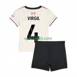 Completo da calcio Bambini Liverpool Virgil van Dijk 4 Maglia Seconda 2025-2026 Manica Corta