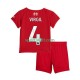 Completo da calcio Bambini Liverpool Virgil van Dijk 4 Maglia Prima 2025-2026 Manica Corta Completo da calcio Bambini Liverpool Virgil van Dijk 4 Maglia Prima 2025-2026 Manica Corta