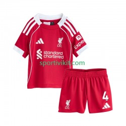 Completo da calcio Bambini Liverpool Virgil van Dijk 4 Maglia Prima 2025-2026 Manica Corta