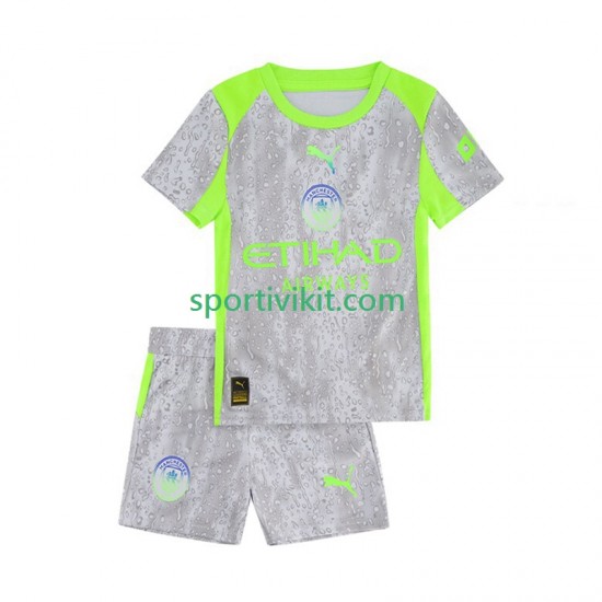 Completo da calcio Bambini Manchester City Maglia Terza 2025-2026 Manica Corta Completo da calcio Bambini Manchester City Maglia Terza 2025-2026 Manica Corta