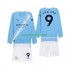 Completo da calcio Bambini Manchester City Erling Haaland 9 Maglia Prima 2025-2026 Manica Lunga