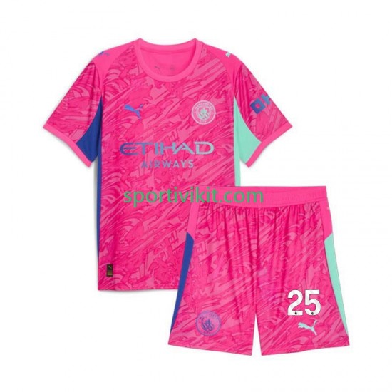 Completo da calcio Bambini Manchester City Portiere Gianluigi Donnarumma 25 Maglia Seconda 2025-2026 Manica Corta