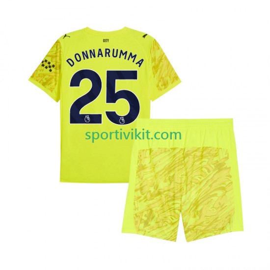 Completo da calcio Bambini Manchester City Portiere Gianluigi Donnarumma 25 Maglia Terza 2025-2026 Manica Corta Completo da calcio Bambini Manchester City Portiere Gianluigi Donnarumma 25 Maglia Terza 2025-2026 Manica Corta