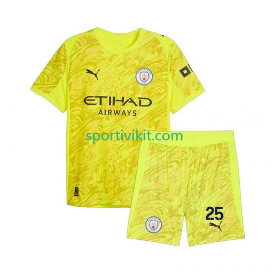 Completo da calcio Bambini Manchester City Portiere Gianluigi Donnarumma 25 Maglia Terza 2025-2026 Manica Corta