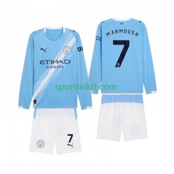 Completo da calcio Bambini Manchester City Omar Marmoush 7 Maglia Prima 2025-2026 Manica Lunga