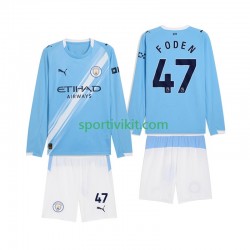 Completo da calcio Bambini Manchester City Phil Foden 47 Maglia Prima 2025-2026 Manica Lunga