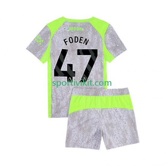 Completo da calcio Bambini Manchester City Phil Foden 47 Maglia Terza 2025-2026 Manica Corta Completo da calcio Bambini Manchester City Phil Foden 47 Maglia Terza 2025-2026 Manica Corta