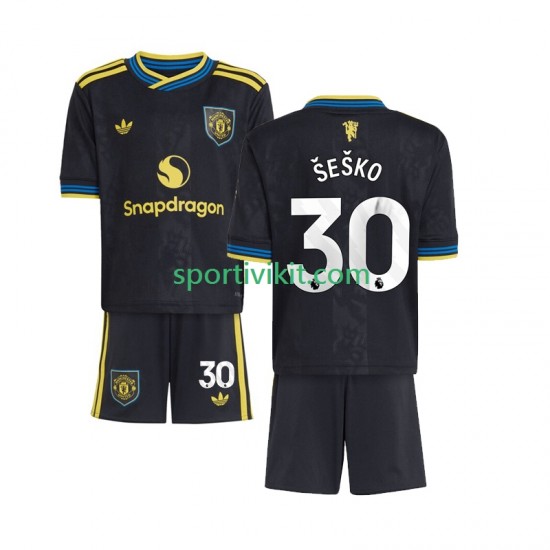 Completo da calcio Bambini Manchester United Benjamin Sesko 30 Maglia Terza 2025-2026 Manica Corta Completo da calcio Bambini Manchester United Benjamin Sesko 30 Maglia Terza 2025-2026 Manica Corta