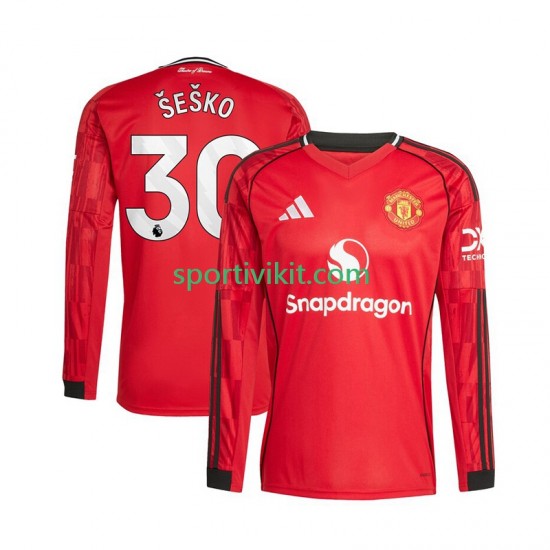 Manchester United Benjamin Sesko 30 Uomo Maglia Prima 2025-2026 Manica Lunga Manchester United Benjamin Sesko 30 Uomo Maglia Prima 2025-2026 Manica Lunga