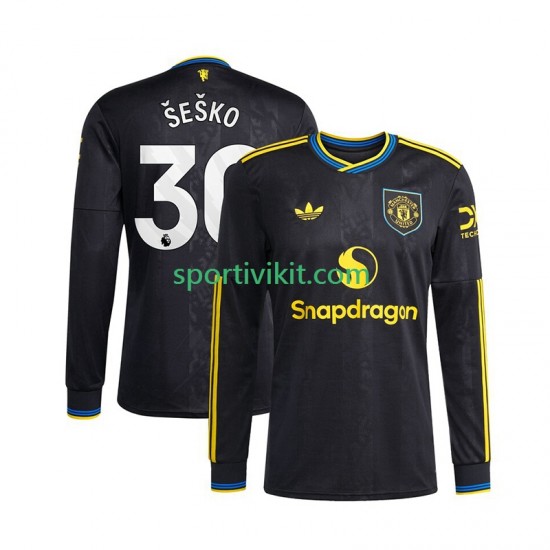 Manchester United Benjamin Sesko 30 Uomo Maglia Terza 2025-2026 Manica Lunga Manchester United Benjamin Sesko 30 Uomo Maglia Terza 2025-2026 Manica Lunga