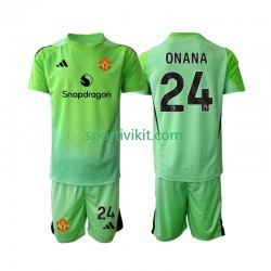 Completo da calcio Bambini Manchester United Portiere Andre Onana 24 Maglia Quarto 2025-2026 Manica Corta
