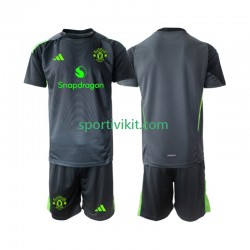 Completo da calcio Bambini Manchester United Portiere Maglia Seconda 2025-2026 Manica Corta