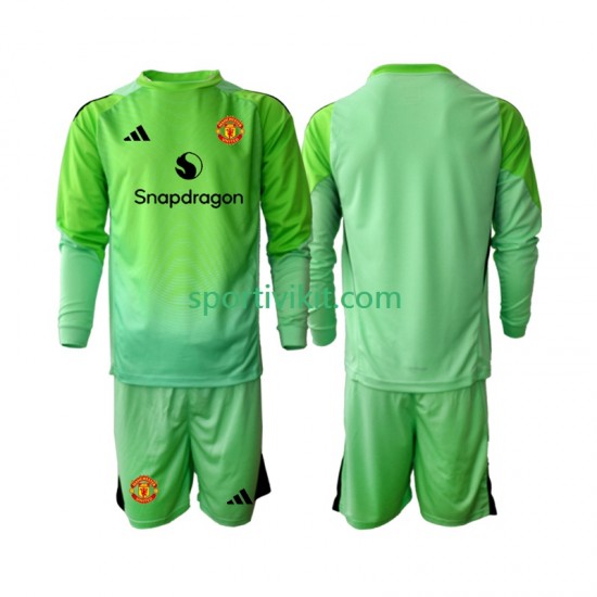 Completo da calcio Bambini Manchester United Portiere Maglia Quarto 2025-2026 Manica Lunga Completo da calcio Bambini Manchester United Portiere Maglia Quarto 2025-2026 Manica Lunga
