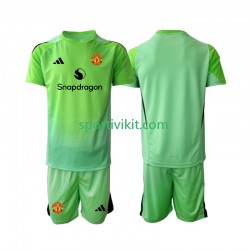Completo da calcio Bambini Manchester United Portiere Maglia Quarto 2025-2026 Manica Corta