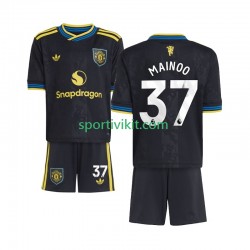 Completo da calcio Bambini Manchester United Kobbie Mainoo 37 Maglia Terza 2025-2026 Manica Corta