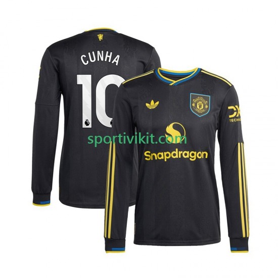 Manchester United Matheus Cunha 10 Uomo Maglia Terza 2025-2026 Manica Lunga