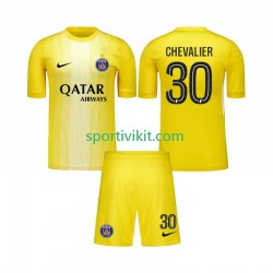 Completo da calcio Bambini Paris Saint-Germain Portiere Lucas Chevalier 30 Maglia Terza 2025-2026 Manica Corta