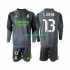 Completo da calcio Bambini Real Madrid Portiere Andriy Lunin 13 Maglia Terza 2025-2026 Manica Lunga