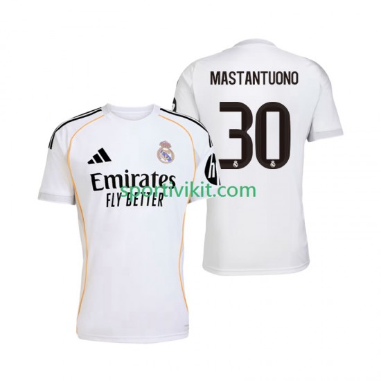 Real Madrid Mastantuono 30 Uomo Maglia Prima 2025-2026 Manica Corta Real Madrid Mastantuono 30 Uomo Maglia Prima 2025-2026 Manica Corta