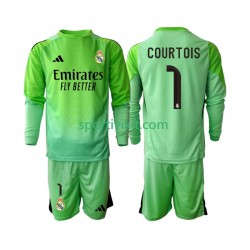 Completo da calcio Bambini Real Madrid Thibaut Courtois 1 Maglia Seconda 2025-2026 Manica Lunga