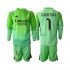 Completo da calcio Bambini Real Madrid Thibaut Courtois 1 Maglia Seconda 2025-2026 Manica Lunga