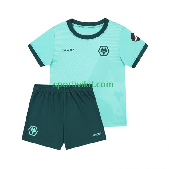 Completo da calcio Bambini Wolverhampton Wanderers Maglia Seconda 2025-2026 Manica Corta Completo da calcio Bambini Wolverhampton Wanderers Maglia Seconda 2025-2026 Manica Corta
